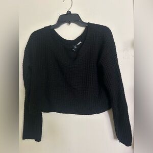 Windsor crop sweater knit black size medium Y2K